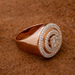14K Rose Gold Iced Out Dome Silver Ring hip hop jewelry customdiamjewel