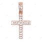 2 Inch Lab Grown Diamond 14K Rose Gold Cross Pendant Hip Hop Pendent CustomDiamJewel