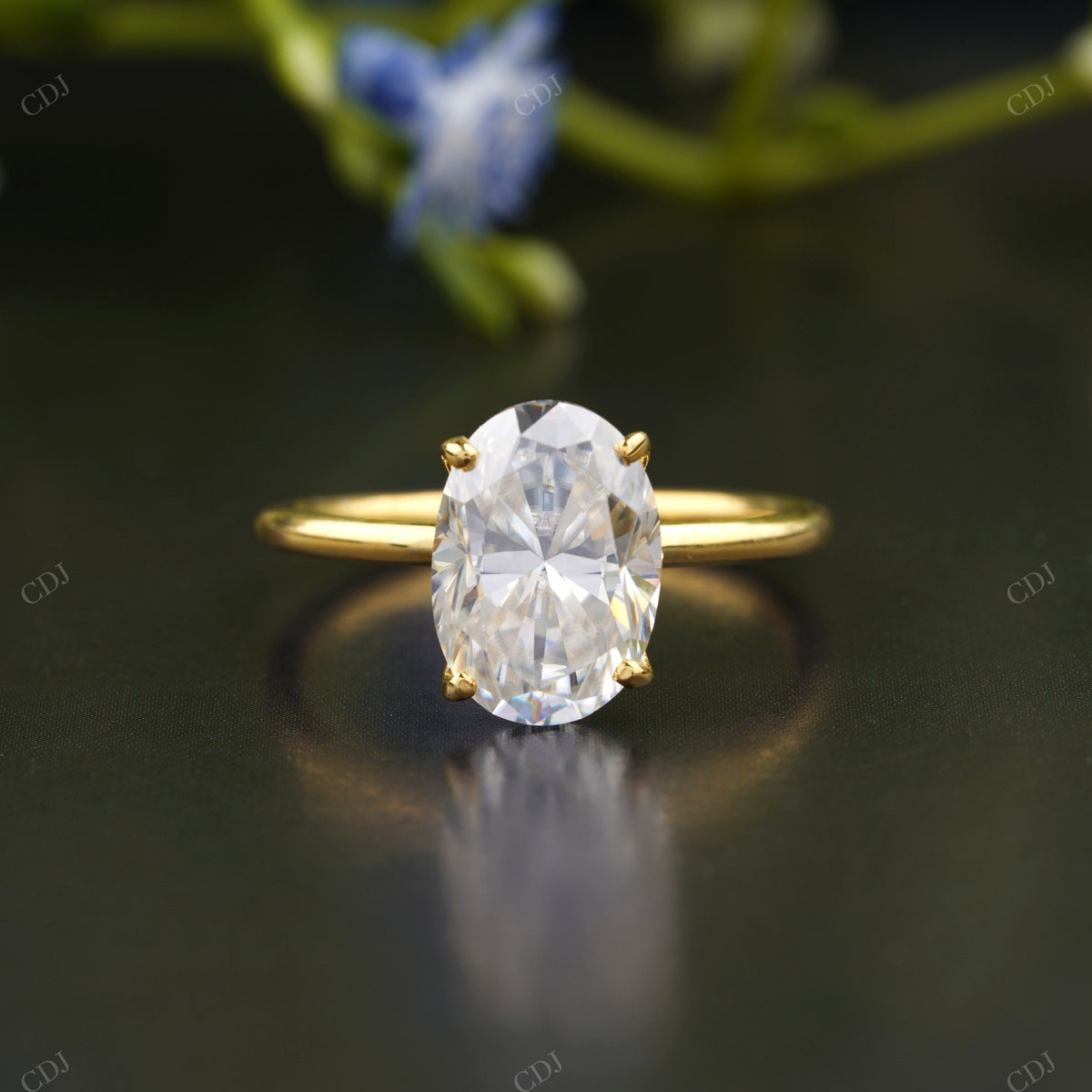 Oval Lab-Grown Diamond Thin Ring customdiamjewel