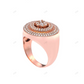 14K Rose Gold Iced Out Dome Silver Ring hip hop jewelry customdiamjewel