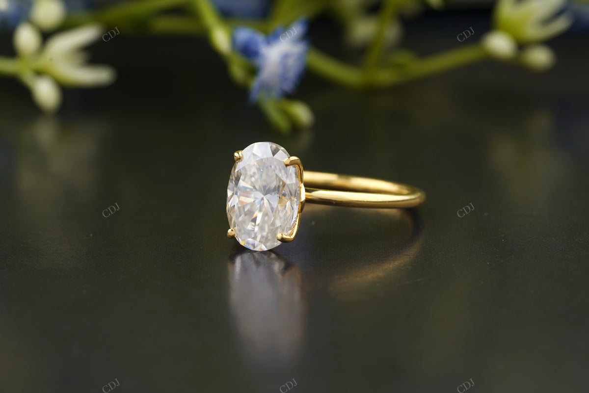 Oval Lab-Grown Diamond Thin Ring customdiamjewel