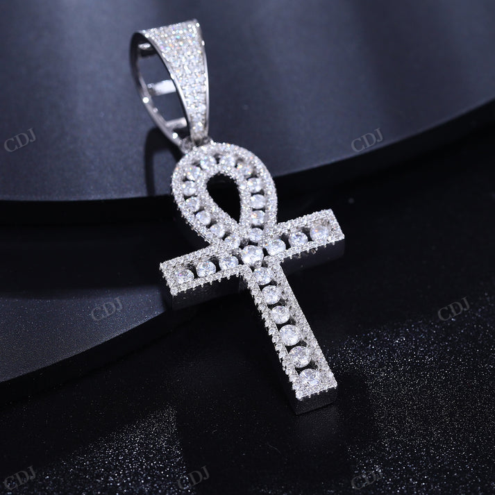 Hip Hop Round Moissanite Cross Pendant hip hop jewelry CustomDiamJewel