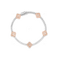 VVS Moissanite Two Tone Rose Gold & White Gold Clover Bracelet CustomDiamJewel