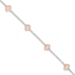 VVS Moissanite Two Tone Rose Gold & White Gold Clover Bracelet CustomDiamJewel