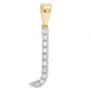 0.20 CTW Natural Diamond 10K Gold J Letter Pendant CustomDiamJewel