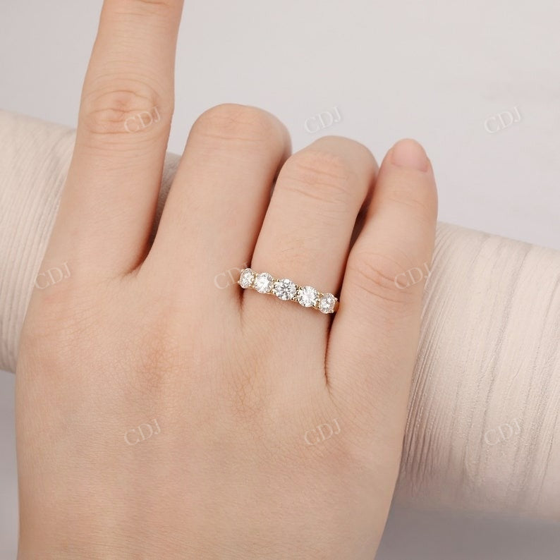 1.50CTW Lab Grown Diamond 5 Stone Wedding Band  customdiamjewel   