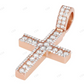 2 Inch Lab Grown Diamond 14K Rose Gold Cross Pendant Hip Hop Pendent CustomDiamJewel