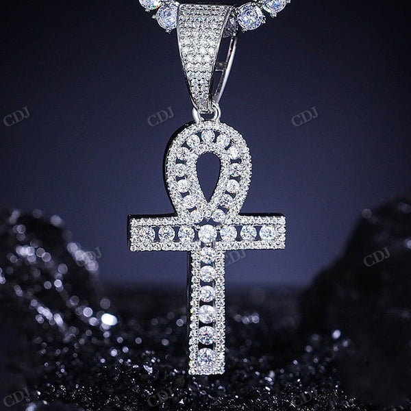 Hip Hop Round Moissanite Cross Pendant hip hop jewelry CustomDiamJewel