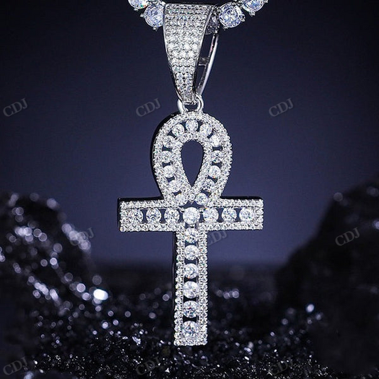 Hip Hop Round Moissanite Cross Pendant hip hop jewelry CustomDiamJewel