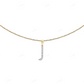 0.20 CTW Natural Diamond 10K Gold J Letter Pendant CustomDiamJewel