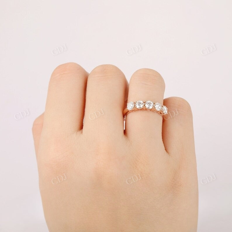 1.50CTW Lab Grown Diamond 5 Stone Wedding Band  customdiamjewel   