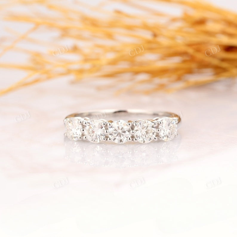 1.50CTW Lab Grown Diamond 5 Stone Wedding Band  customdiamjewel   