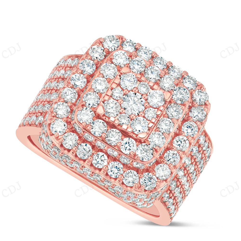 18Kt Rose Gold Moissanite Hip Hop Ring for Men hip hop jewelry CustomDiamJewel