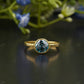 Round Cut Blue Gemstone Cocktail Ring