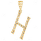 1.3" Custom Natural Diamond 10K Gold H Letter Pendant CustomDiamJewel
