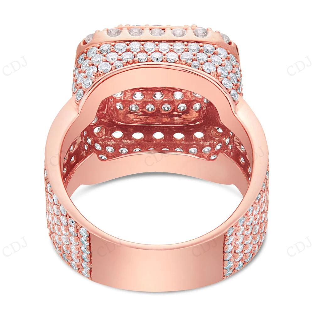 18Kt Rose Gold Moissanite Hip Hop Ring for Men hip hop jewelry CustomDiamJewel