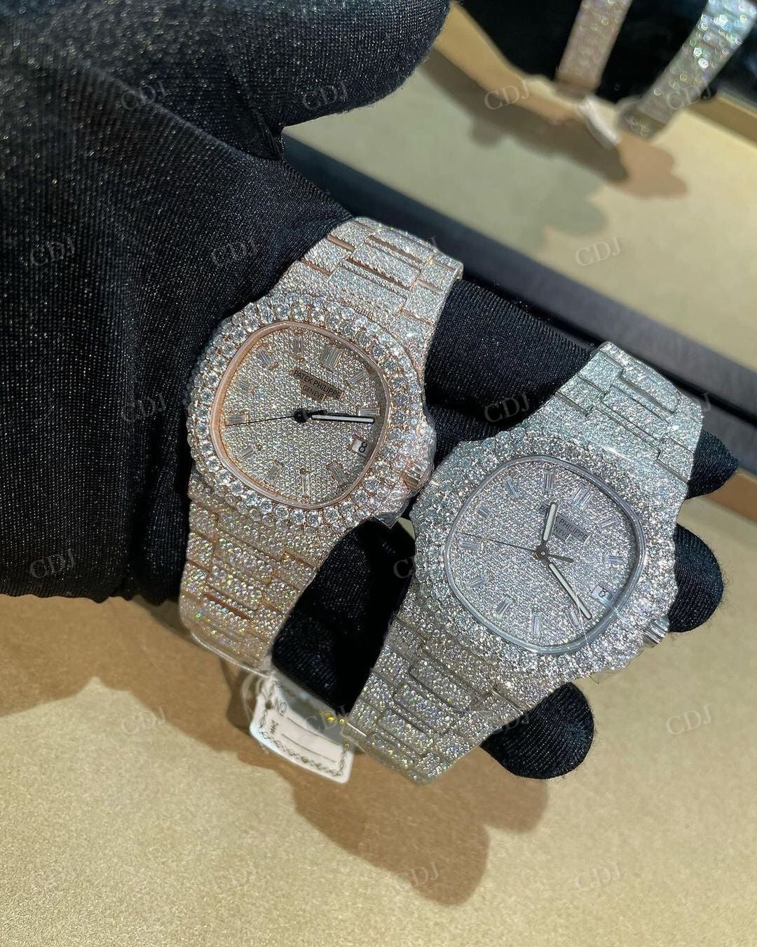 Patek Philippe Fully Iced Out Moissanite Diamond Wrist Watch customdiamjewel