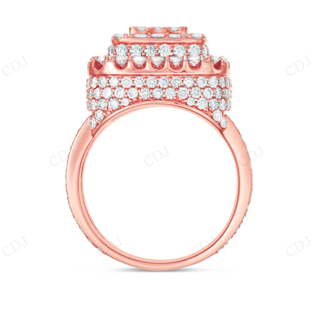 18Kt Rose Gold Moissanite Hip Hop Ring for Men hip hop jewelry CustomDiamJewel