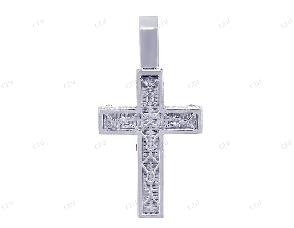 10K Gold Jesus Crucifix 3 Inch Lab Grown Diamond Pendant Hip Hop Pendent CustomDiamJewel