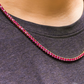 3mm Iced Out Ruby Diamond Tennis Chain hip hop jewelry CustomDiamJewel
