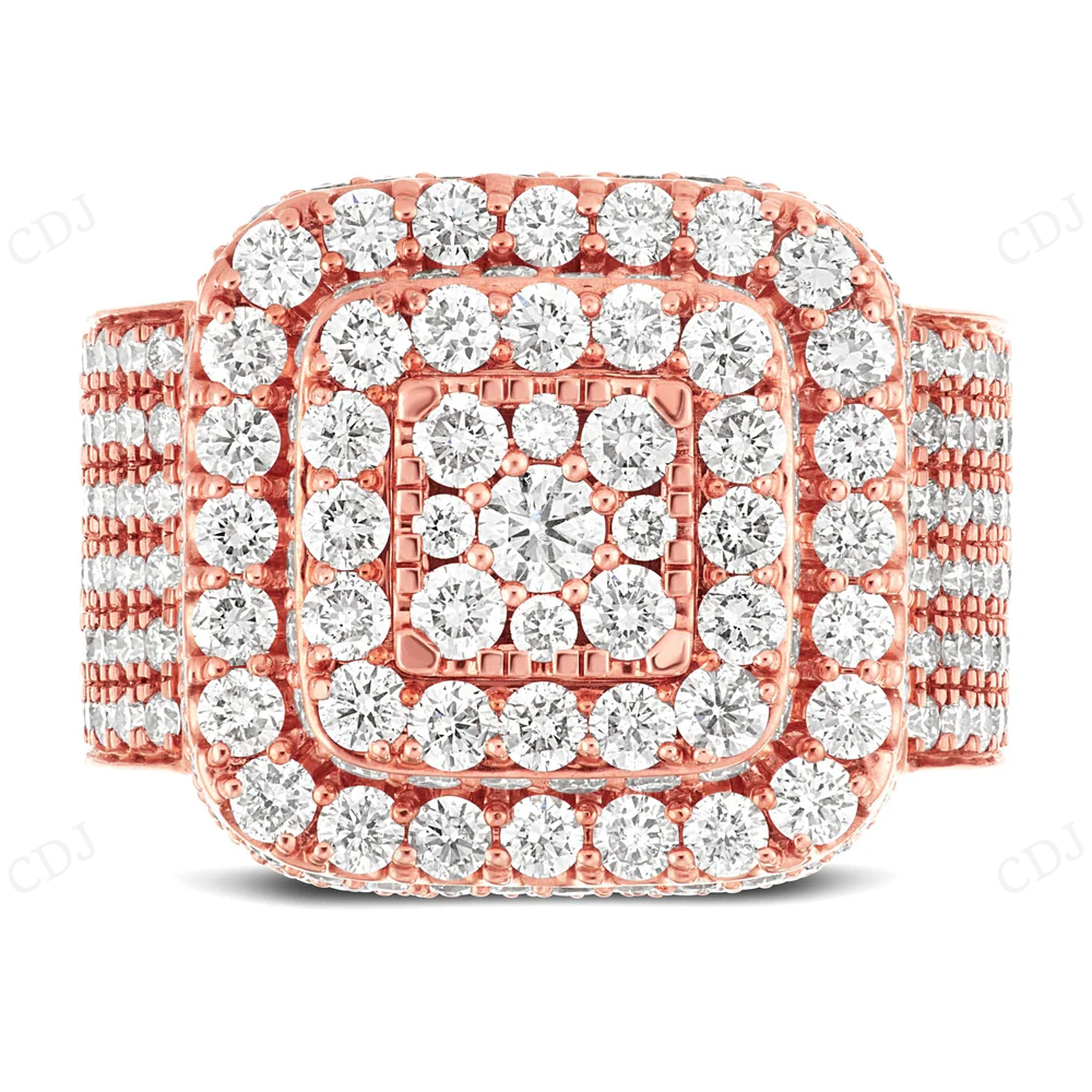 18Kt Rose Gold Moissanite Hip Hop Ring for Men hip hop jewelry CustomDiamJewel
