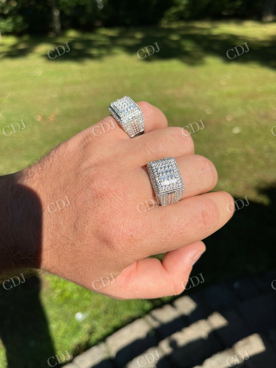 Baguette Moissanite Iced Hip Hop Ring  customdiamjewel   