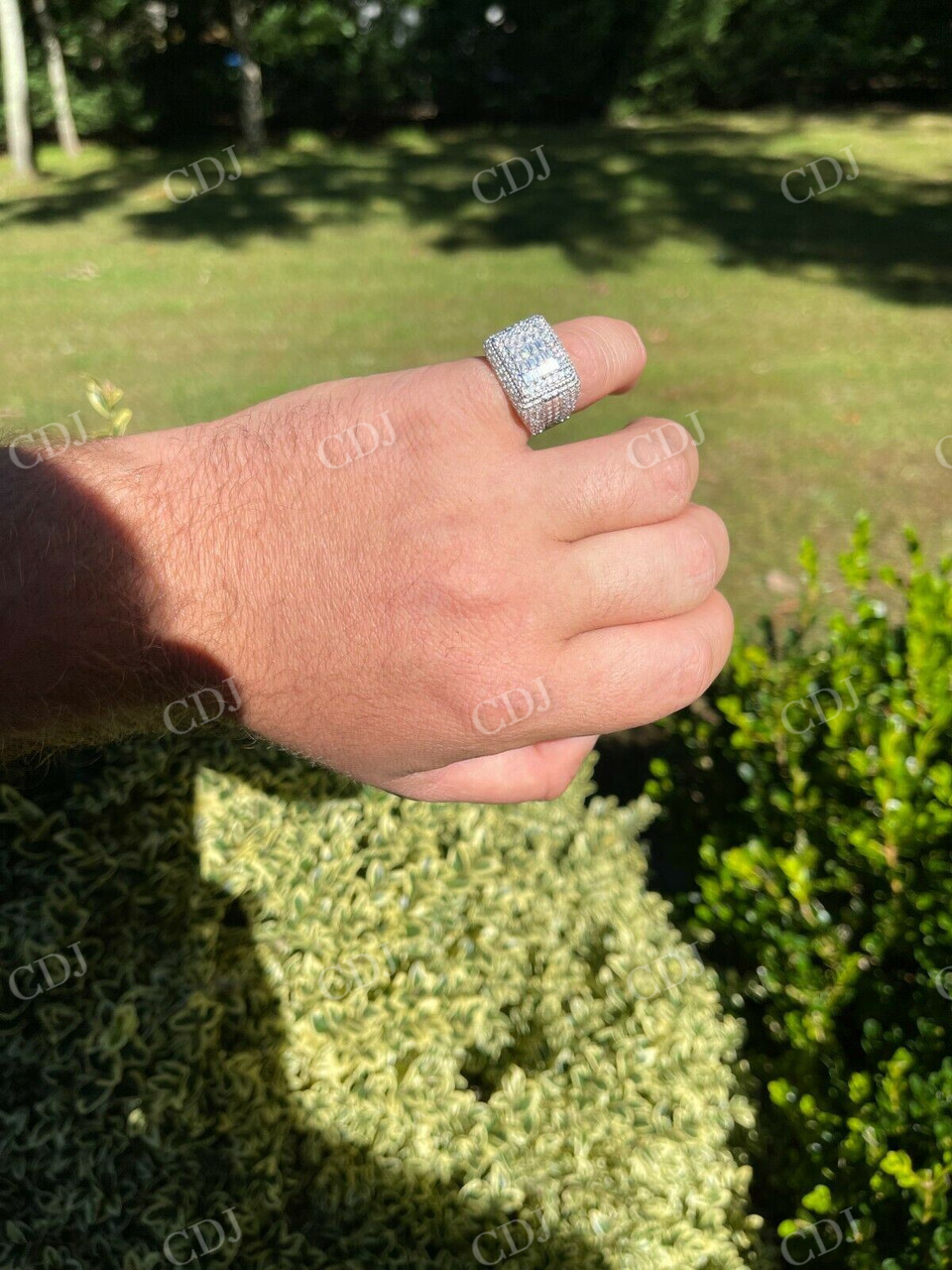 Baguette Moissanite Iced Hip Hop Ring  customdiamjewel   