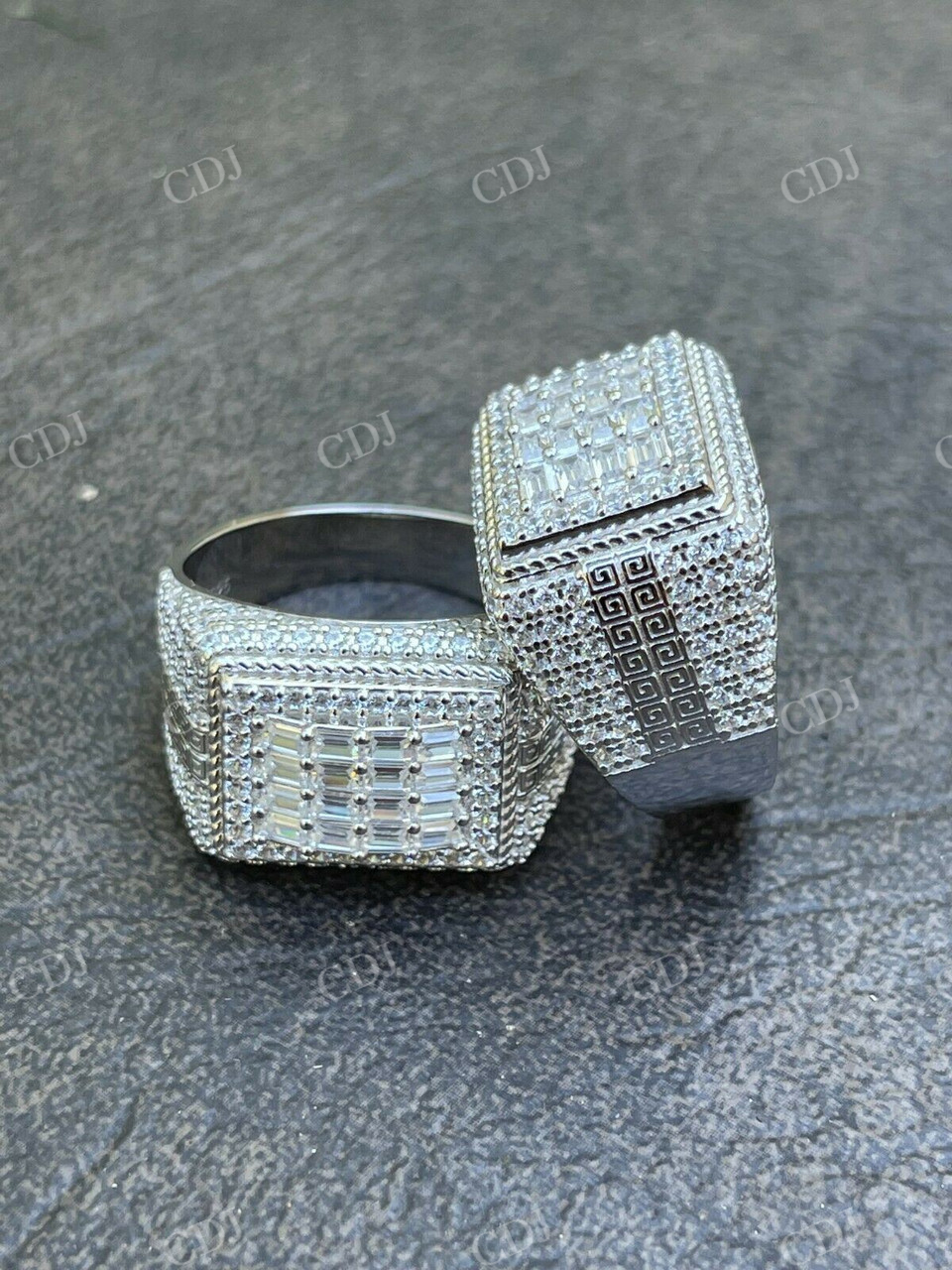 Baguette Moissanite Iced Hip Hop Ring  customdiamjewel   