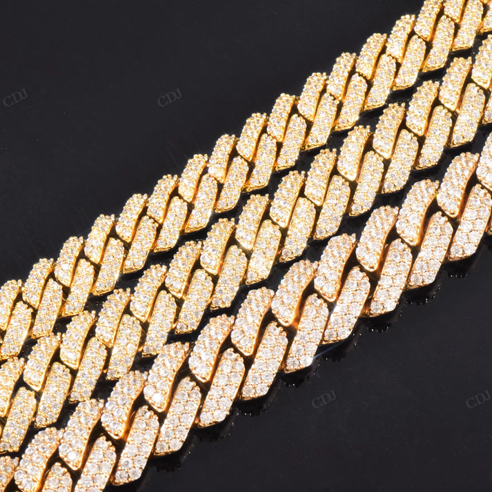 8mm Iced Out Diamond Gold Cuban Chain hip hop jewelry CustomDiamJewel