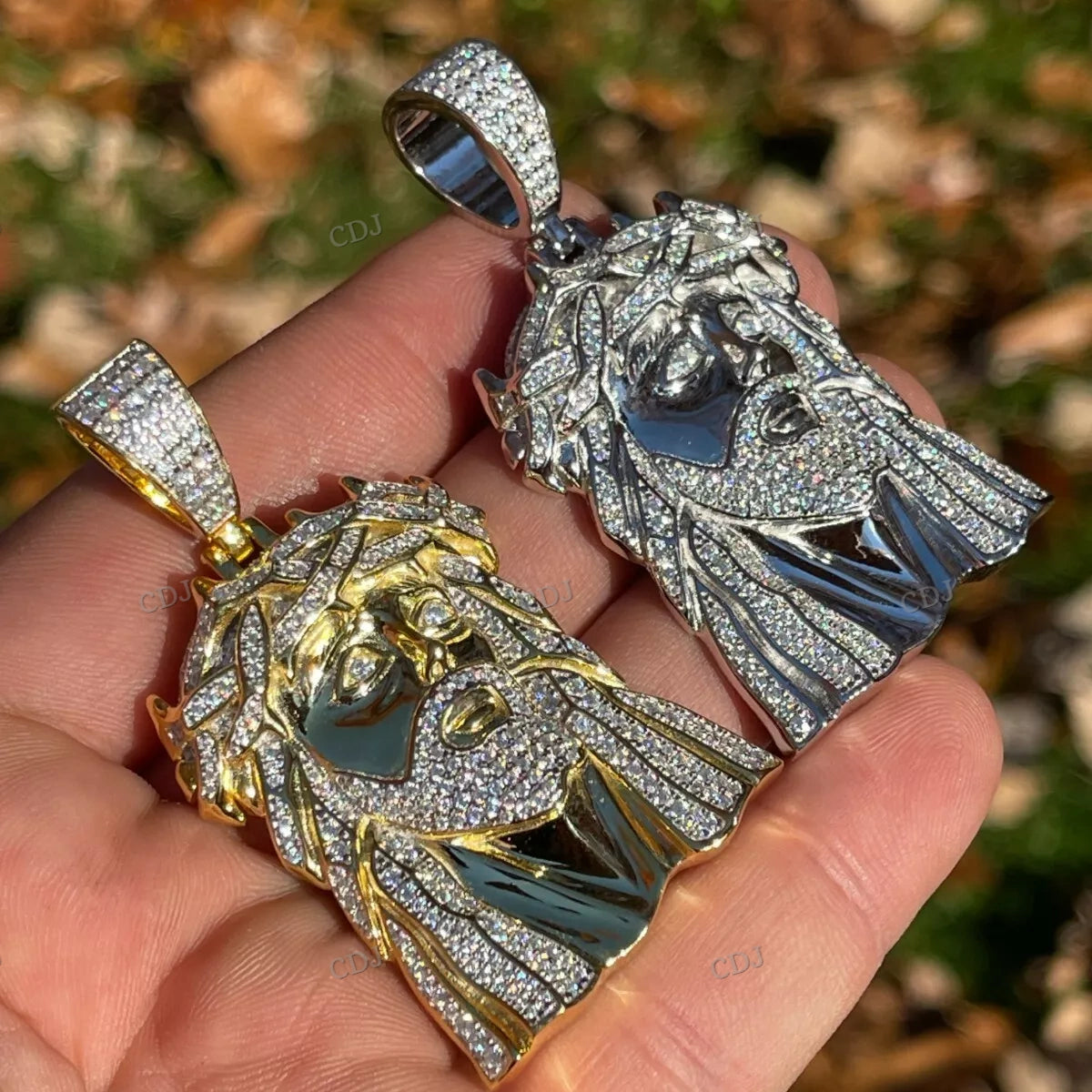 Custom Sterling Silver Jesus Head Pendant hip hop jewelry CustomDiamJewel