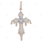 3.25 Inch 10K Two Tone Lab Grown Diamond Dripping Cross Pendant Hip Hop Pendent CustomDiamJewel
