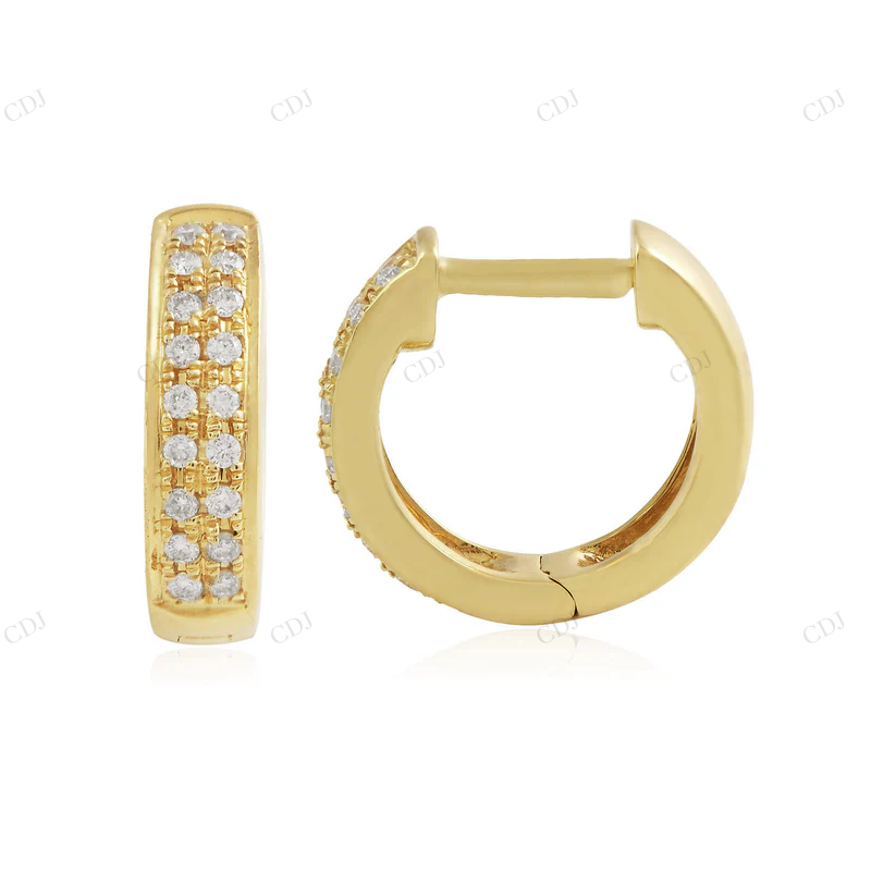 0.15CTW Gold Platted Moissanite Diamond Simple Hoop Earrings Stud earrings CustomDiamJewel