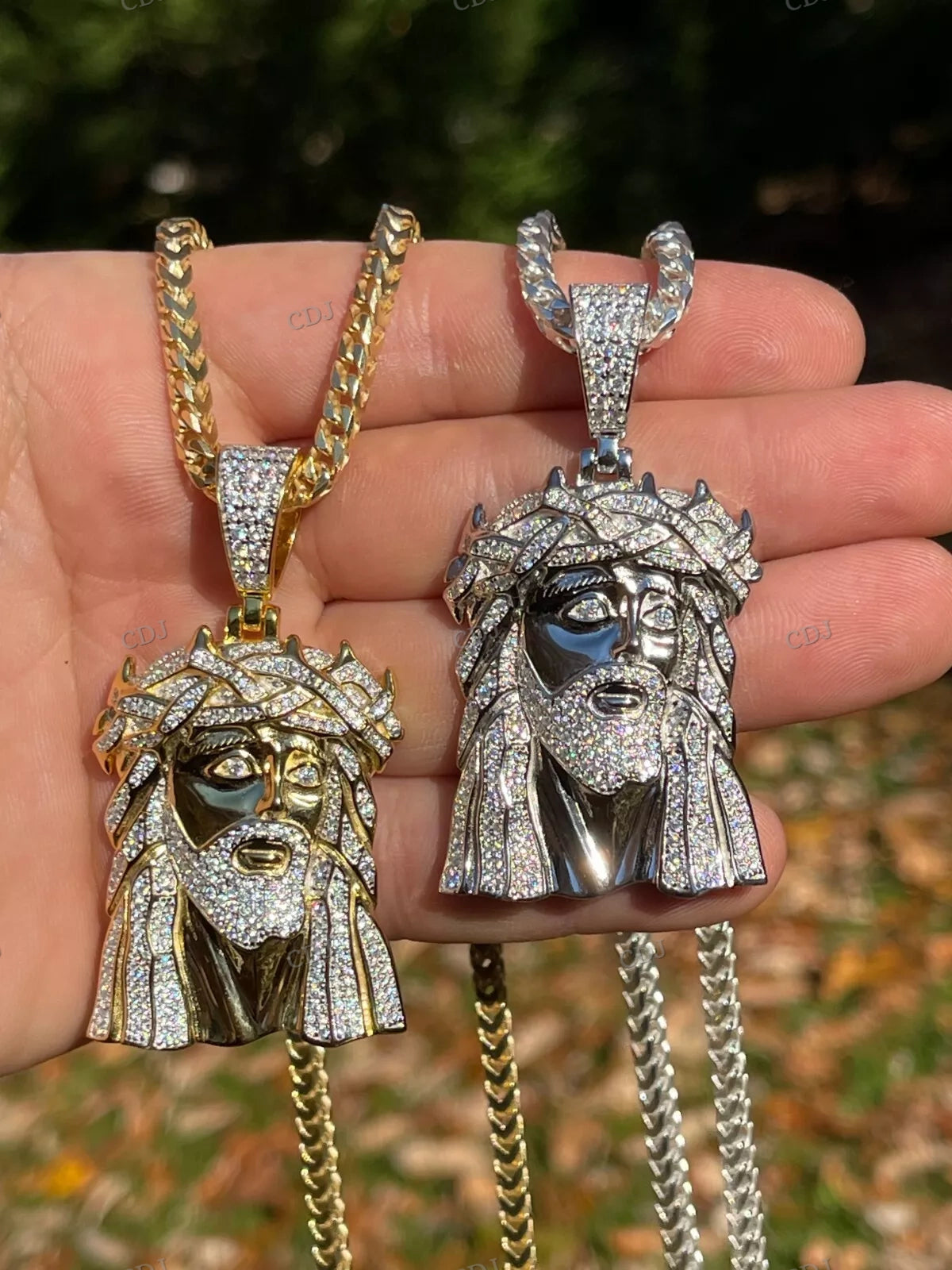 Custom Sterling Silver Jesus Head Pendant hip hop jewelry CustomDiamJewel