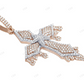 3.25 Inch 10K Two Tone Lab Grown Diamond Dripping Cross Pendant Hip Hop Pendent CustomDiamJewel