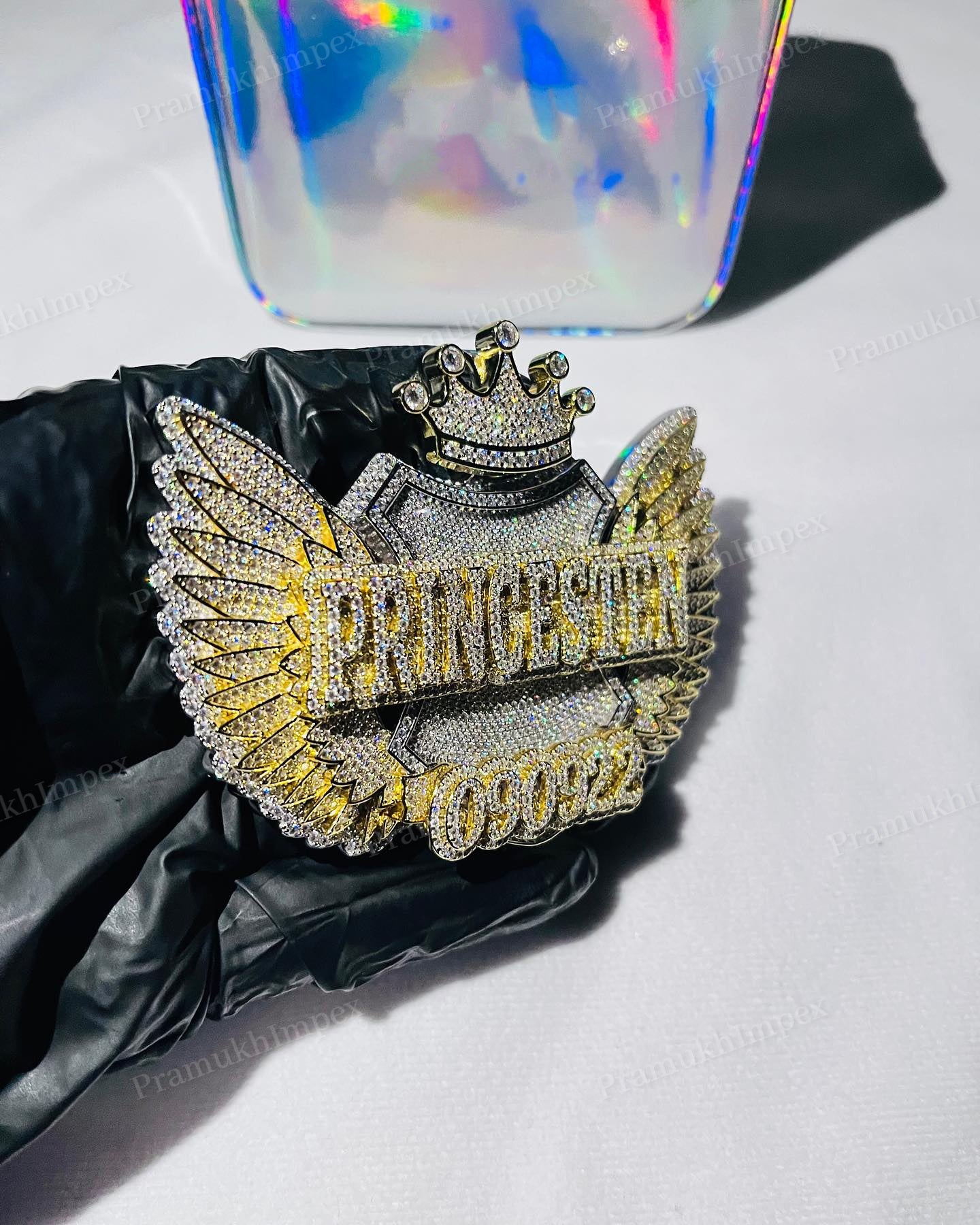 PRINCESTEN Letter Two Tone Gold Plated Customs Pendant hip hop jewelry CustomDiamJewel   