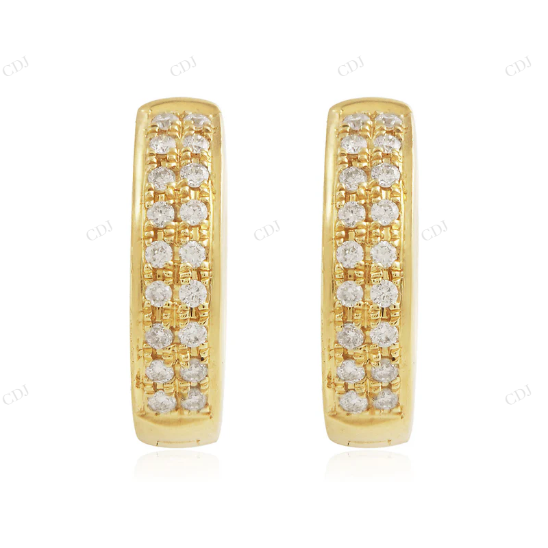 0.15CTW Gold Platted Moissanite Diamond Simple Hoop Earrings Stud earrings CustomDiamJewel