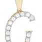 1.1" 10K Gold Natural Diamond G Initial Pendant CustomDiamJewel