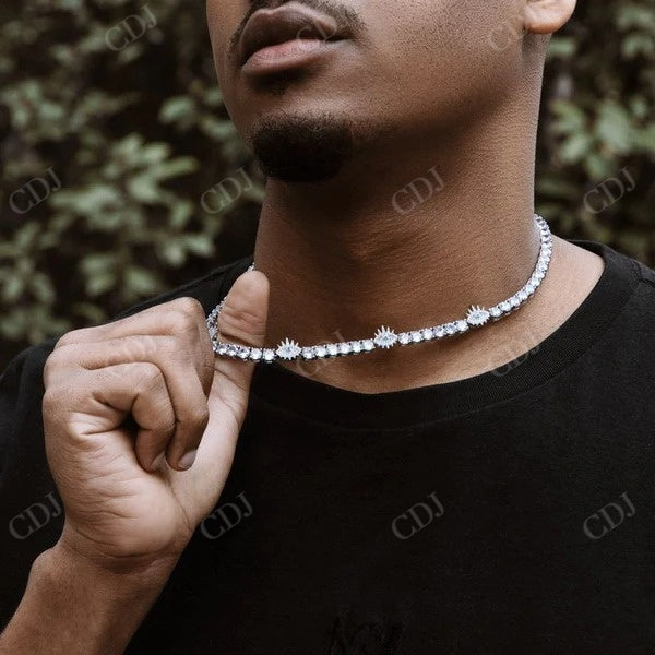 Custom Diamond Hip Hop Tennis Chain Necklace  CustomDiamJewel   