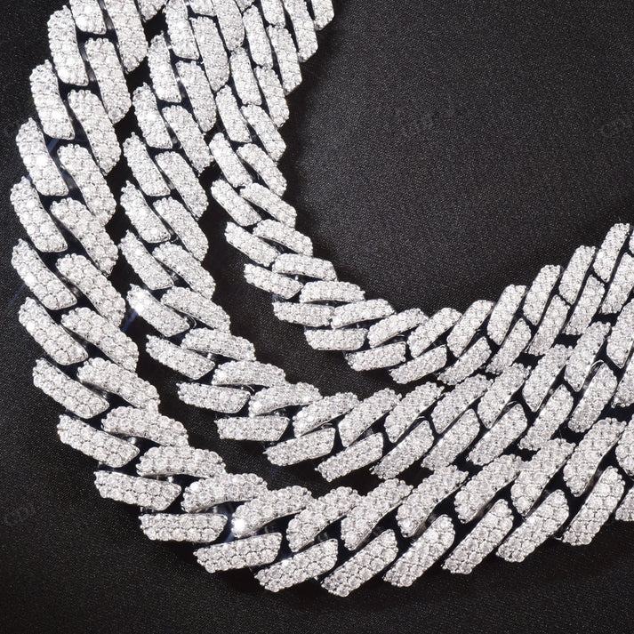 8mm Iced Out Diamond Gold Cuban Chain hip hop jewelry CustomDiamJewel