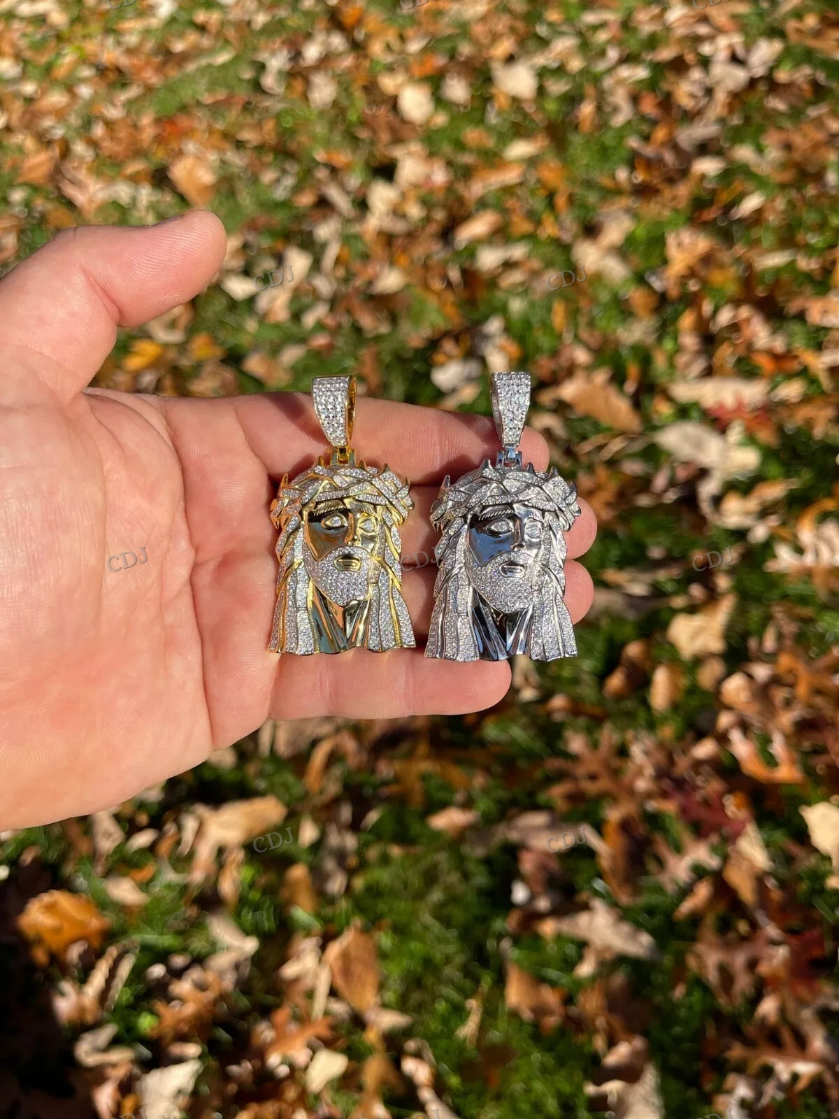 Custom Sterling Silver Jesus Head Pendant hip hop jewelry CustomDiamJewel