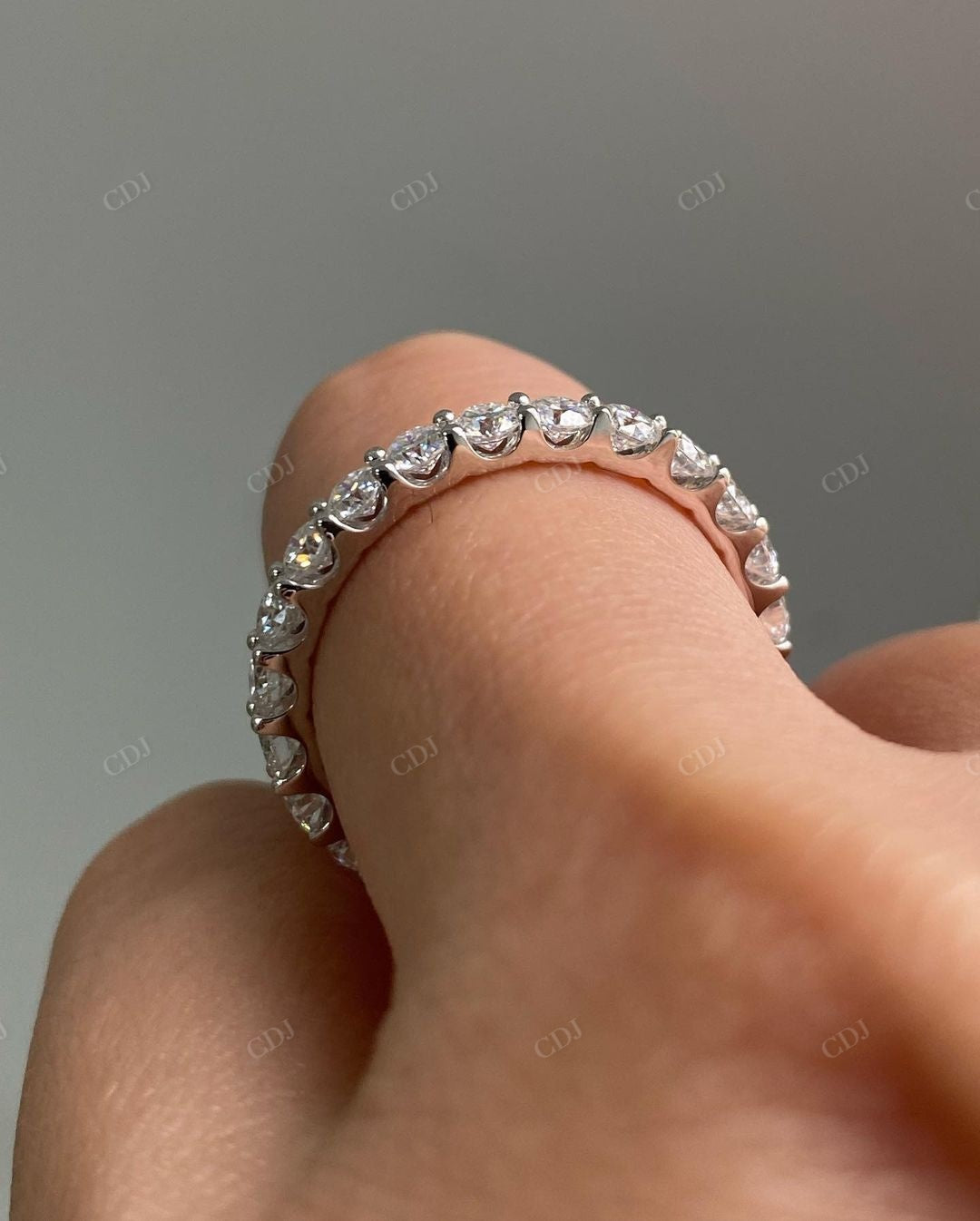 Round Cut Lab Grown Diamond 3/4 Eternity Band customdiamjewel