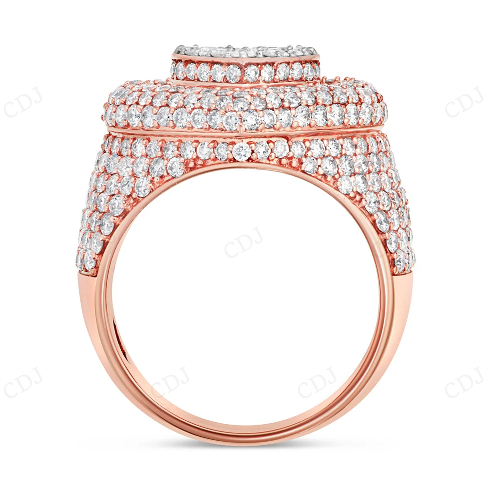 10Kt Rose Gold Baguette and Round Heart Layer Ring hip hop jewelry CustomDiamJewel