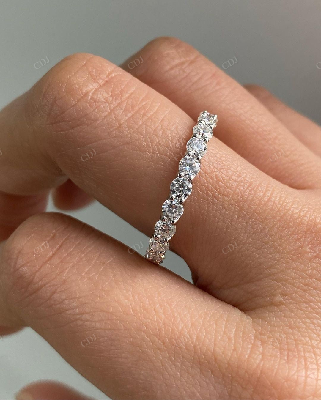 Round Cut Lab Grown Diamond 3/4 Eternity Band customdiamjewel