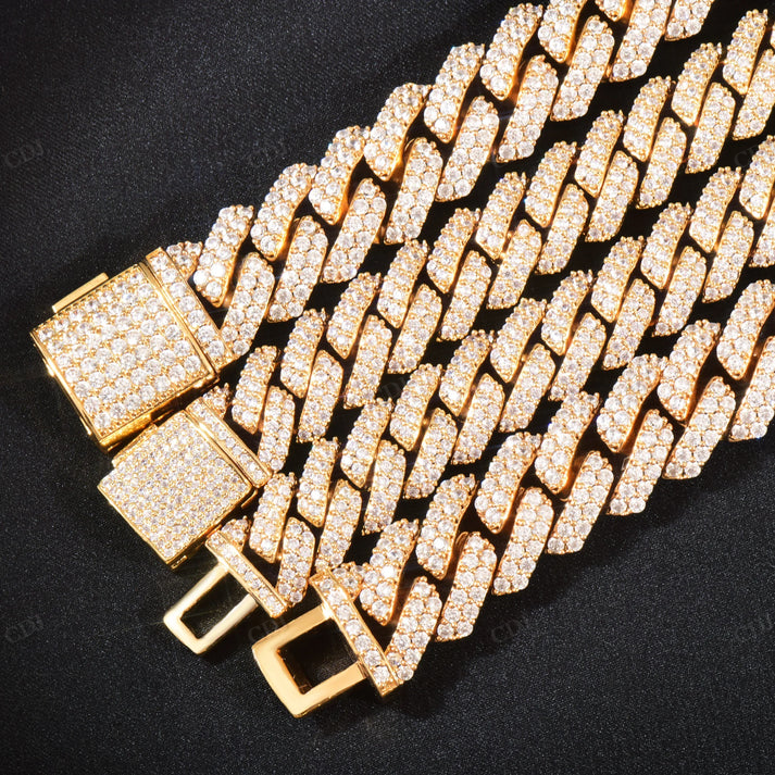 8mm Iced Out Diamond Gold Cuban Chain hip hop jewelry CustomDiamJewel