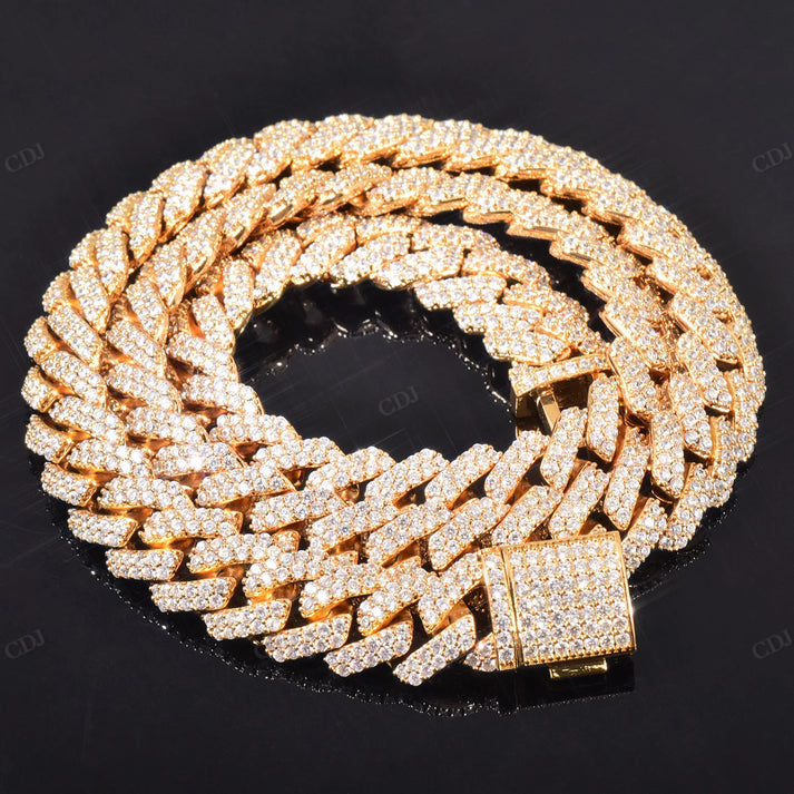 8mm Iced Out Diamond Gold Cuban Chain hip hop jewelry CustomDiamJewel