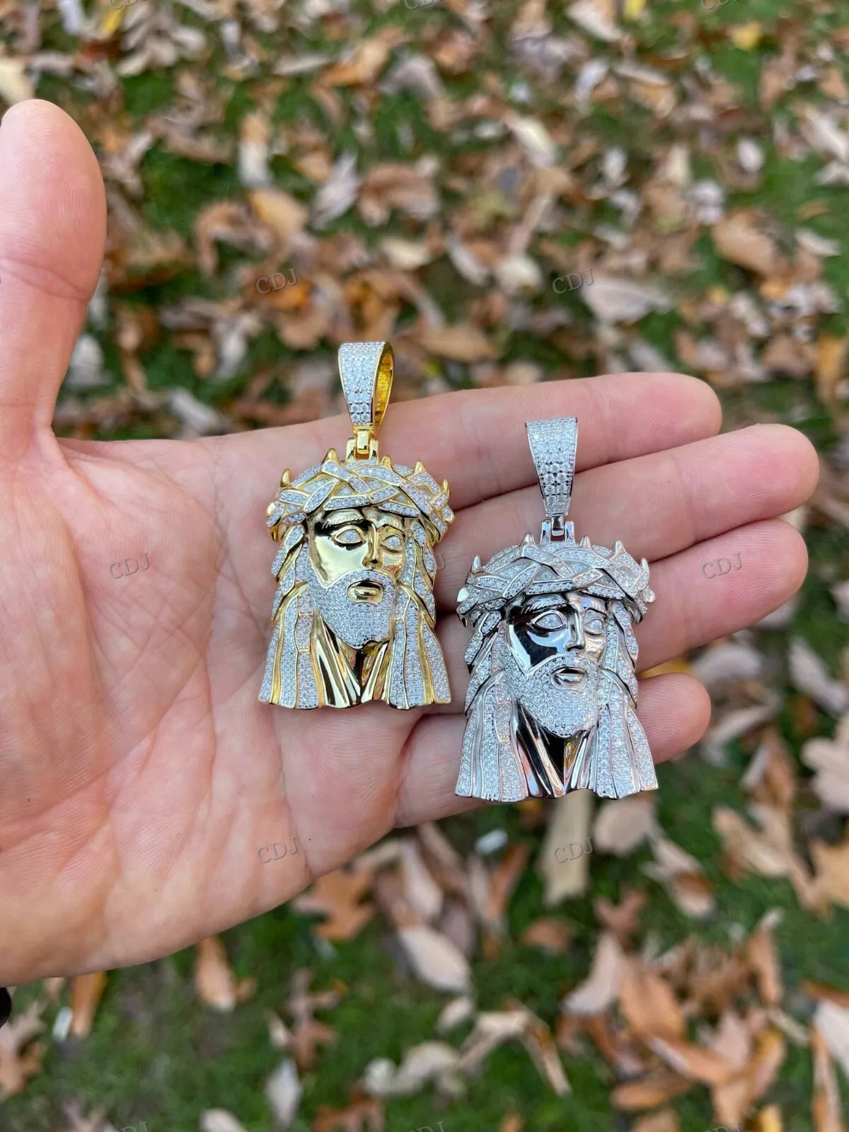 Custom Sterling Silver Jesus Head Pendant hip hop jewelry CustomDiamJewel