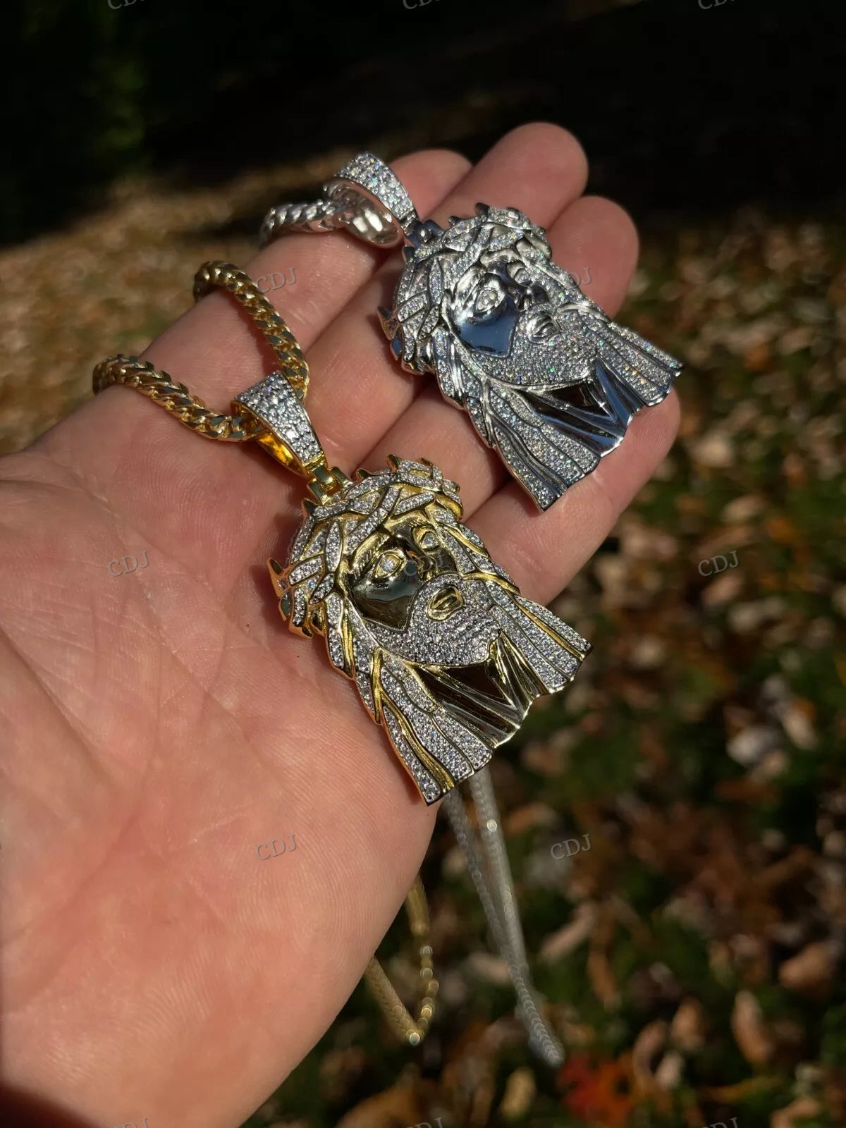 Custom Sterling Silver Jesus Head Pendant hip hop jewelry CustomDiamJewel