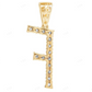 0.35 CTW Natural Diamond 10K Gold F Letter Pendant CustomDiamJewel