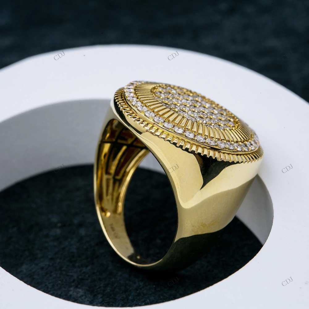 14K Gold Silver Moissanite Iced Out Ring hip hop jewelry customdiamjewel