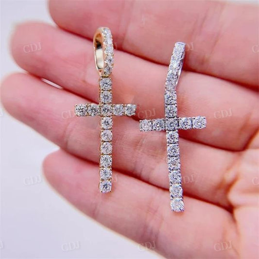 Hip Hop Iced Out Cross Diamond Pendant  customdiamjewel   